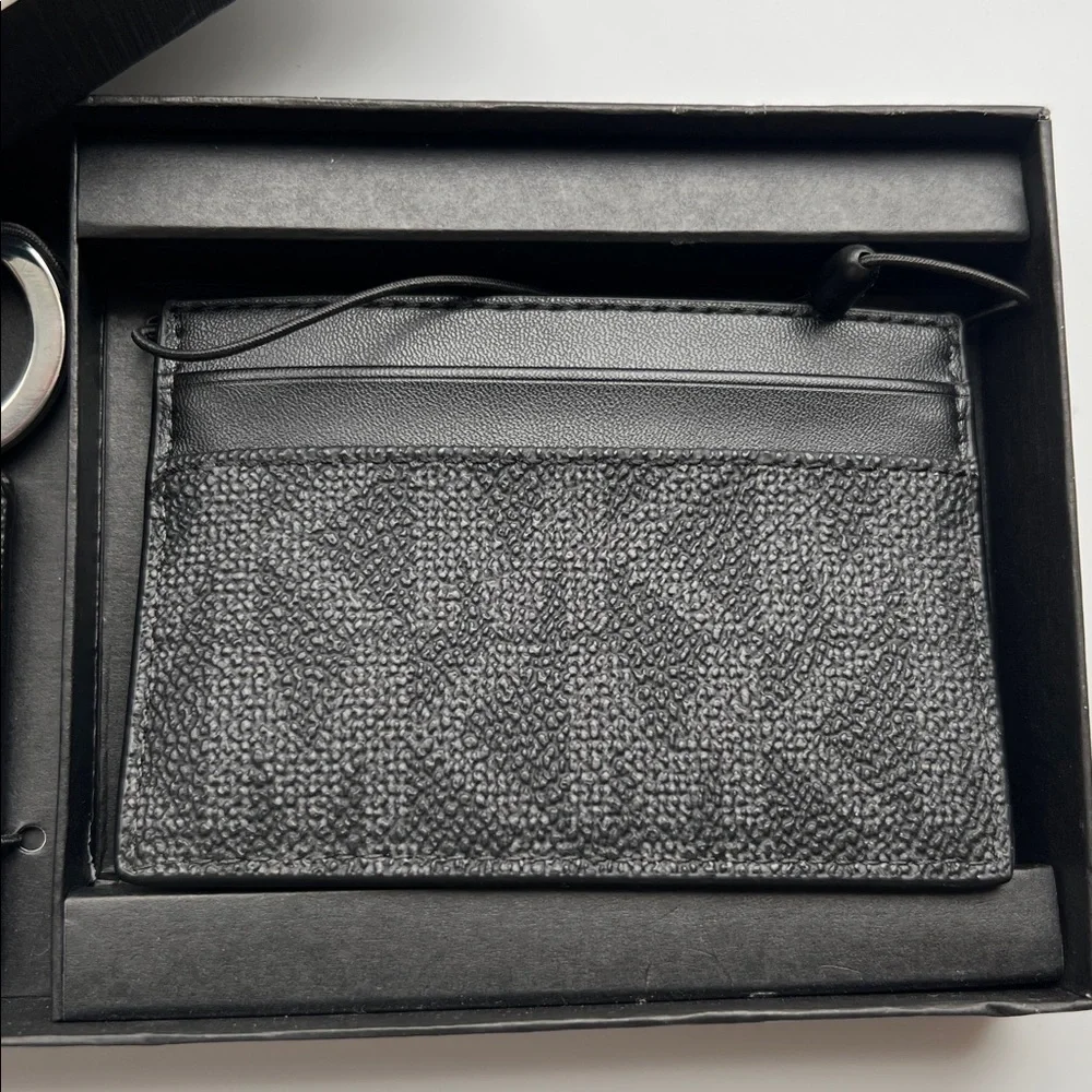 Michael Kors Men's Set Card Case Slim Wallet Key Ring